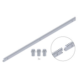 Hrebeň kov 30x8mm, L-1000mm, M4, max do 1200kg,  3x úchyt+skrutky, pozinkovaný, so zámkom Hrebeň kov 30x8mm, L-1000mm, M4, max do 1200kg,  3x úchyt+skrutky, pozinkovaný, so zámkom